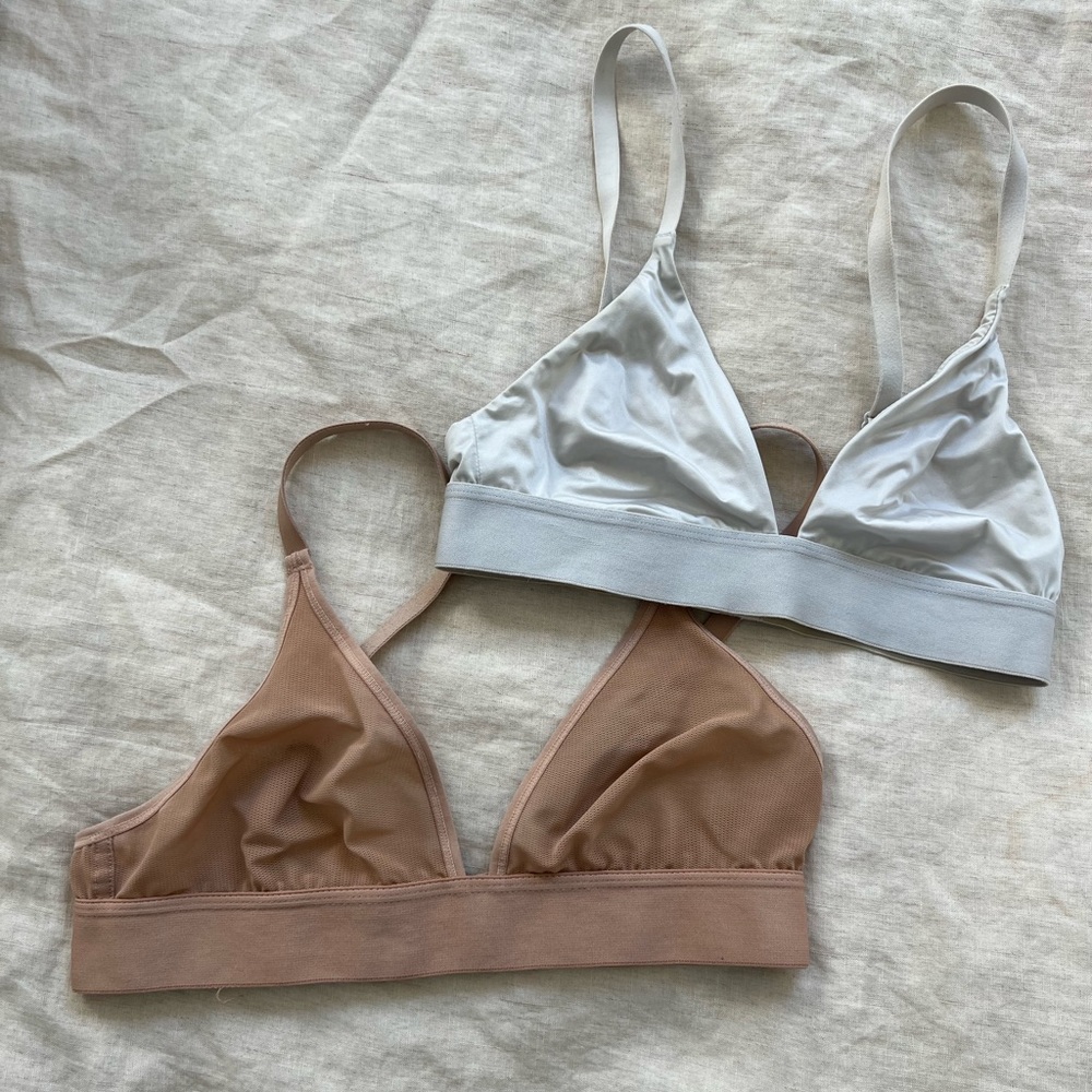 Negative underwear triangle bras
